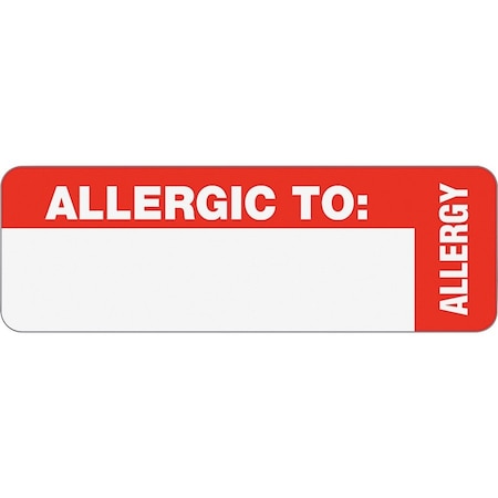 Tabbies Label, Wrap, To, Allergic, 3X1, PK500 TAB40562
